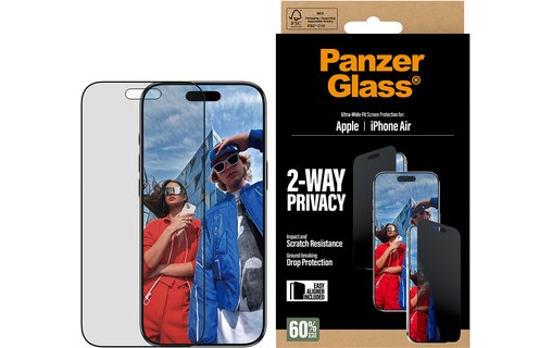 Protection d'écran pour iPhone Air - PanzerGlass 2-Way Privacy
