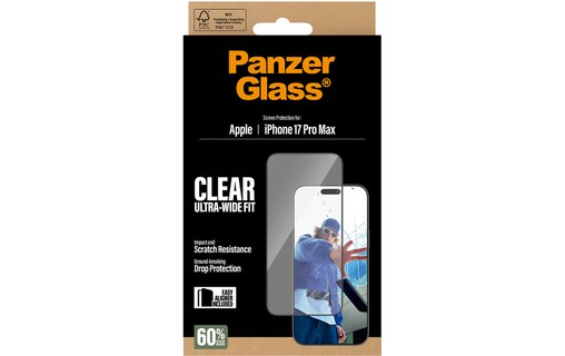 Protection d'écran pour iPhone 17 Pro Max - PanzerGlass Ultra-Wide