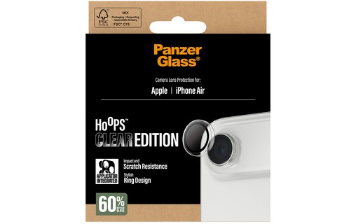 Protection caméra pour iPhone Air - PanzerGlass Hoops - Clear