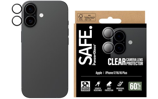 Protection caméra pour iPhone 17,16 et 16 Plus - PanzerGlass SAFE