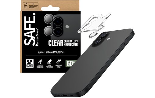 Protection caméra pour iPhone 17,16 et 16 Plus - PanzerGlass SAFE