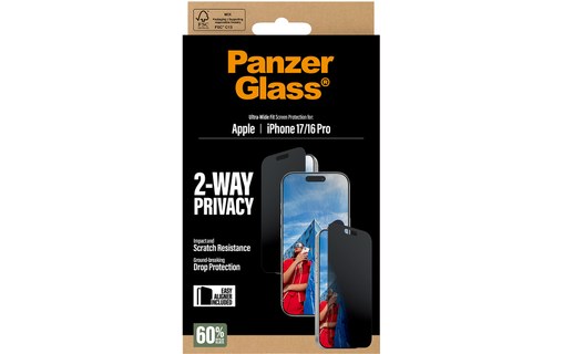 Protection d'écran pour iPhone 17 - PanzerGlass 2-Way Privacy