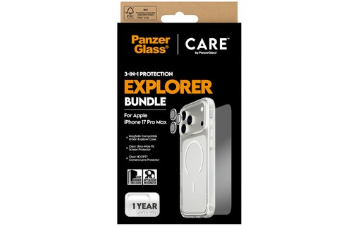 Protection d'écran pour iPhone 17 Pro Max - PanzerGlass CARE 3-en-1