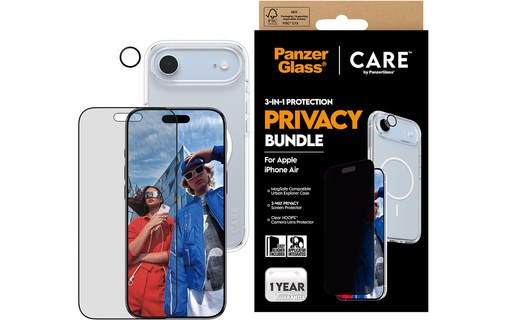 Protection d'écran pour iPhone Air - PanzerGlass CARE Privacy 3-en-1