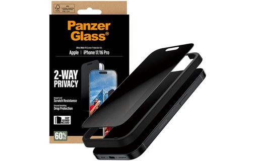 Protection d'écran pour iPhone 17 - PanzerGlass 2-Way Privacy
