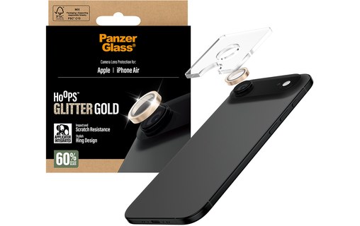 Protection caméra pour iPhone Air - PanzerGlass Hoops - Or
