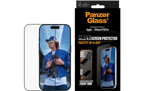 Protection d'écran pour iPhone 17 - PanzerGlass Ultra-Wide avec applicateur