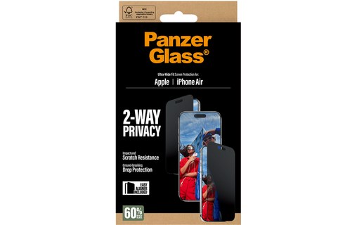 Protection d'écran pour iPhone Air - PanzerGlass 2-Way Privacy
