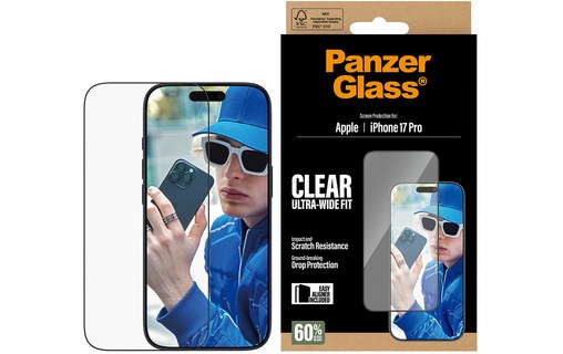 Protection d'écran pour iPhone 17 Pro - PanzerGlass Ultra-Wide EasyAligner