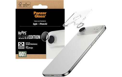 Protection caméra pour iPhone Air - PanzerGlass Hoops - Clear