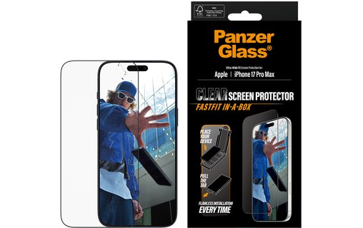 Protection d'écran pour iPhone 17 Pro Max - PanzerGlass Ultra-Wide + applicateur