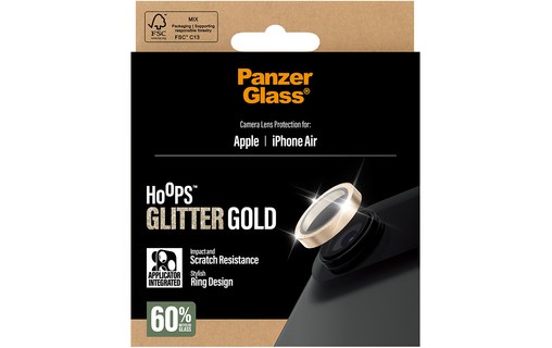 Protection caméra pour iPhone Air - PanzerGlass Hoops - Or