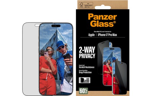 Protection d'écran pour iPhone 17 Pro Max - PanzerGlass 2-Way Privacy