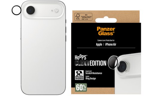 Protection caméra pour iPhone Air - PanzerGlass Hoops - Clear