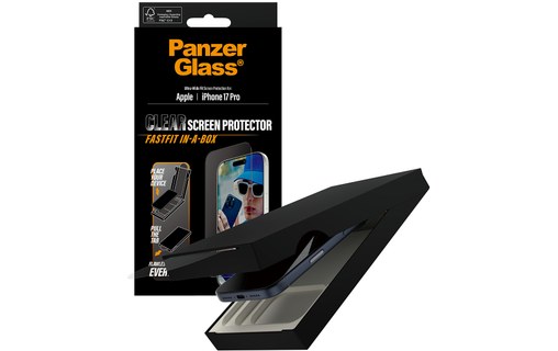 Protection d'écran pour iPhone 17 Pro - PanzerGlass Ultra-Wide avec applicateur