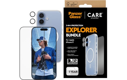 Protection d'écran pour iPhone 17 - PanzerGlass CARE 3-en-1
