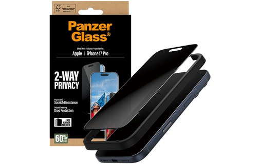 Protection d'écran pour iPhone 17 Pro - PanzerGlass 2-Way Privacy