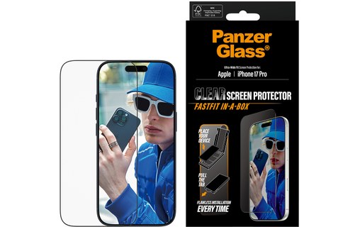 Protection d'écran pour iPhone 17 Pro - PanzerGlass Ultra-Wide avec applicateur
