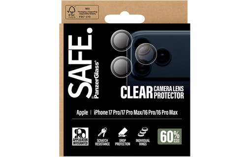 Protection caméra pour iPhone 16/17 Pro et Pro Max - PanzerGlass SAFE
