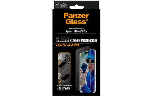 Protection d'écran pour iPhone 17 Pro - PanzerGlass Ultra-Wide avec applicateur