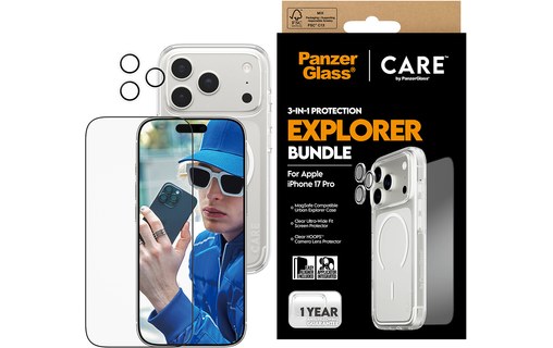 Protection d'écran pour iPhone 17 Pro - PanzerGlass CARE 3-en-1