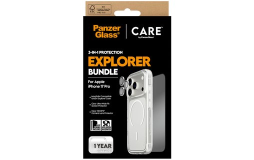 Protection d'écran pour iPhone 17 Pro - PanzerGlass CARE 3-en-1