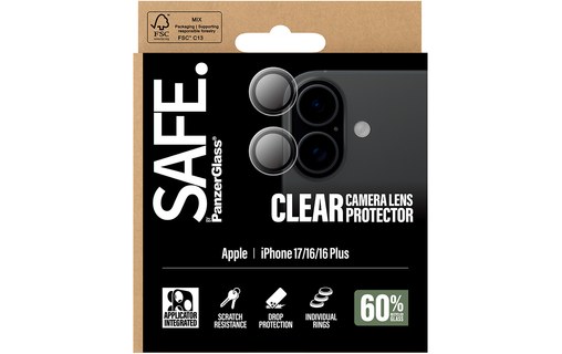Protection caméra pour iPhone 17,16 et 16 Plus - PanzerGlass SAFE