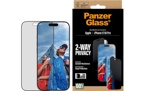 Protection d'écran pour iPhone 17 - PanzerGlass 2-Way Privacy