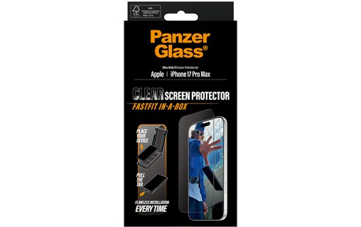 Protection d'écran pour iPhone 17 Pro Max - PanzerGlass Ultra-Wide + applicateur