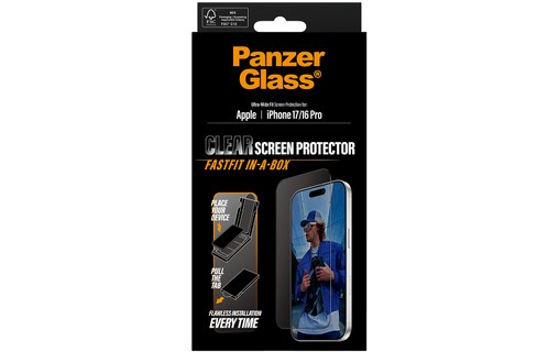 Protection d'écran pour iPhone 17 - PanzerGlass Ultra-Wide avec applicateur