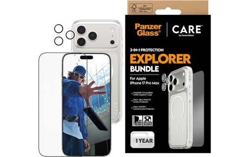 Protection d'écran pour iPhone 17 Pro Max - PanzerGlass CARE 3-en-1