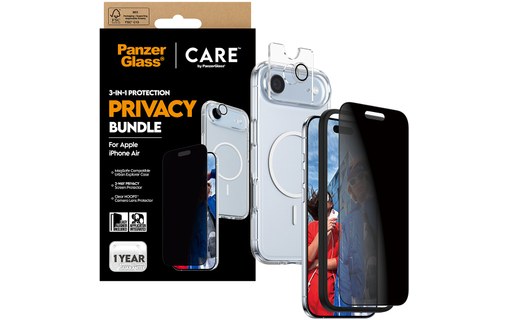 Protection d'écran pour iPhone Air - PanzerGlass CARE Privacy 3-en-1