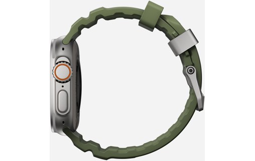 Bracelet Sport pour Apple Watch 46 mm - Nomad Rocky Point Vert - Titane Naturel