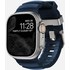 Bracelet Sport pour Apple Watch 46 mm - Nomad Rocky Point Bleu - Titane Naturel