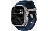Bracelet Sport pour Apple Watch 46 mm - Nomad Rocky Point Bleu - Titane Naturel