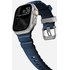 Bracelet Sport pour Apple Watch 46 mm - Nomad Rocky Point Bleu - Titane Naturel