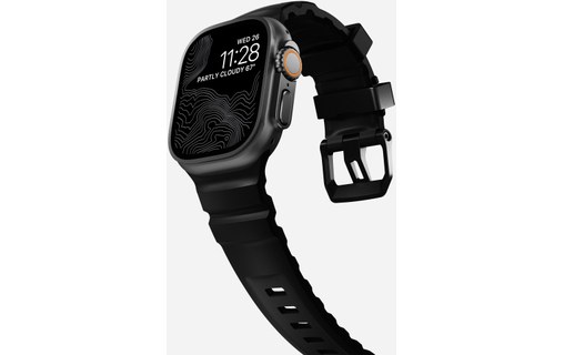 Bracelet Sport pour Apple Watch 46 mm - Nomad Rocky Point Noir - Titane Noir