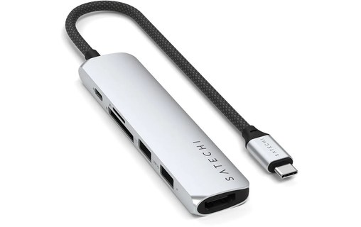 Station d'accueil - Satechi 6-en-1 Slim Adapter - Argent