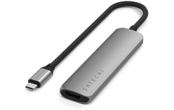 Dock USB-C 4 ports - Satechi 4-in-1 Adapter - Gris Sidéral - HDMI 4K + USB