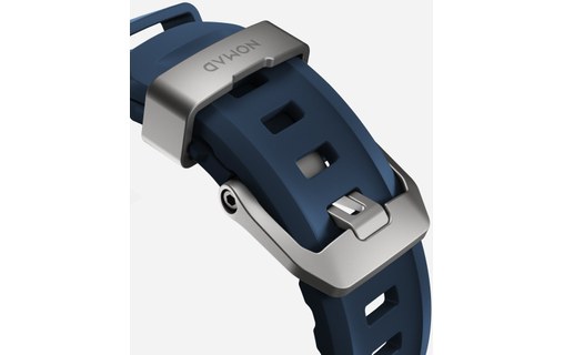 Bracelet Sport pour Apple Watch 46 mm - Nomad Rocky Point Bleu - Titane Naturel