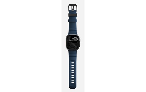 Bracelet Sport pour Apple Watch 46 mm - Nomad Rocky Point Bleu - Titane Noir