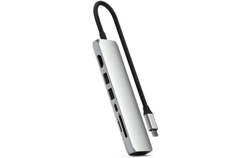 Dock USB-C 7 ports - Satechi 7-en-1 Adapter - Argent - HDMI 4K + RJ45