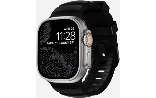 Bracelet Sport pour Apple Watch 46 mm - Nomad Rocky Point Noir - Titane Noir