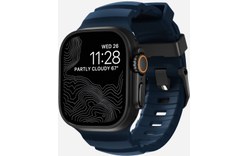 Bracelet Sport pour Apple Watch 46 mm - Nomad Rocky Point Bleu - Titane Noir