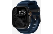 Bracelet Sport pour Apple Watch 46 mm - Nomad Rocky Point Bleu - Titane Noir