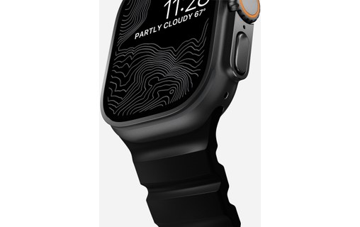 Bracelet Sport pour Apple Watch 46 mm - Nomad Rocky Point Noir - Titane Noir