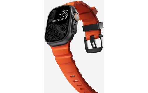 Bracelet Sport pour Apple Watch 46 mm - Nomad Rocky Point Magma - Titane Noir
