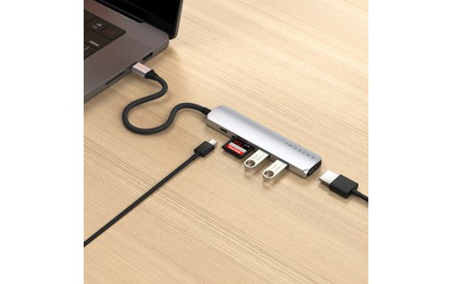 Station d'accueil - Satechi 6-en-1 Slim Adapter - Argent