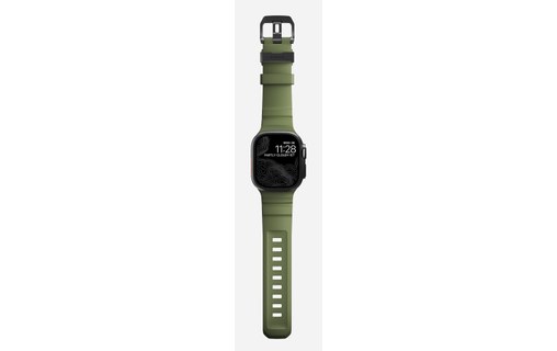 Bracelet Sport pour Apple Watch 46 mm - Nomad Rocky Point Vert - Titane Noir
