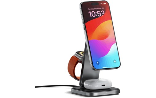 Chargeur MagSafe pour iPhone USB-C 15 W - Satechi 3-en-1 Pliable